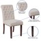Emma and Oliver 2 PK Upholstered Rolled Back Parson's Chair with Nailhead Trim & Finished Frame with Plastic Floor Glides